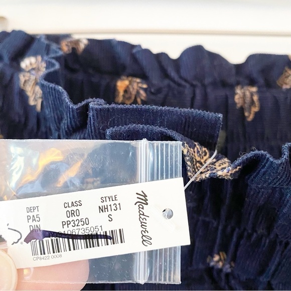 MADEWELL Navy Floral Corduroy Elastic Waist Mini Skirt NWT - Picture 8 of 8